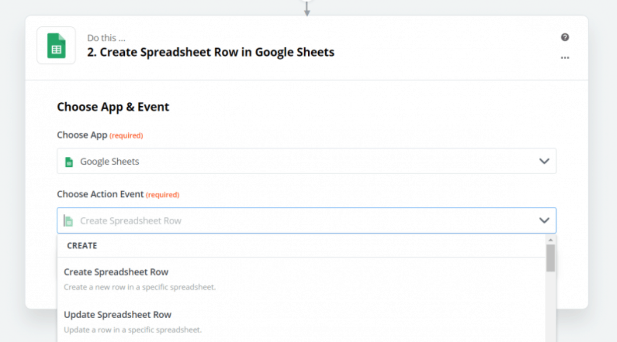 Zapier Google Sheets - Ninja Forms